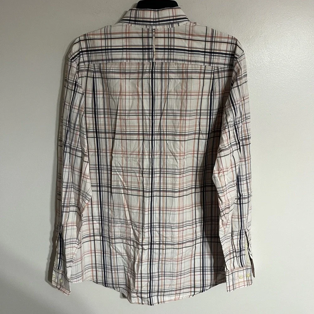 Men's Banana Republic Long Sleeve‎ Button Down Plaid Shirt Size Large Multicolor